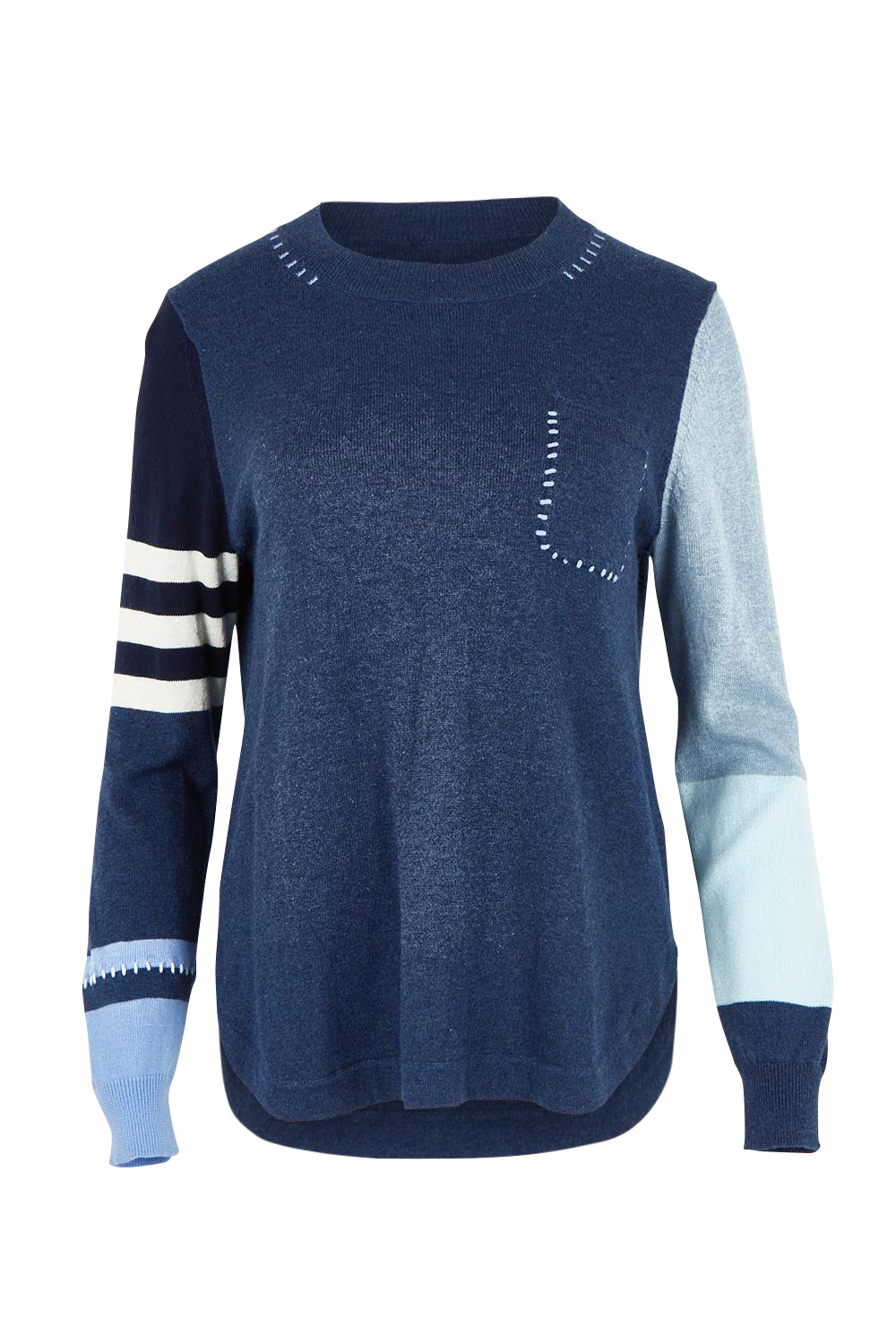 Cotton Cashmere Pocket Detail Jumper – Denim