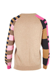 Colour Block Cotton Cashmere Jumper – Oat