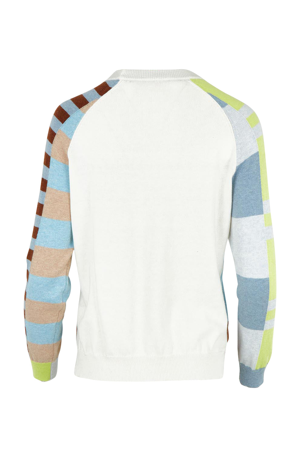 Colour Block Cotton Cashmere Jumper – White