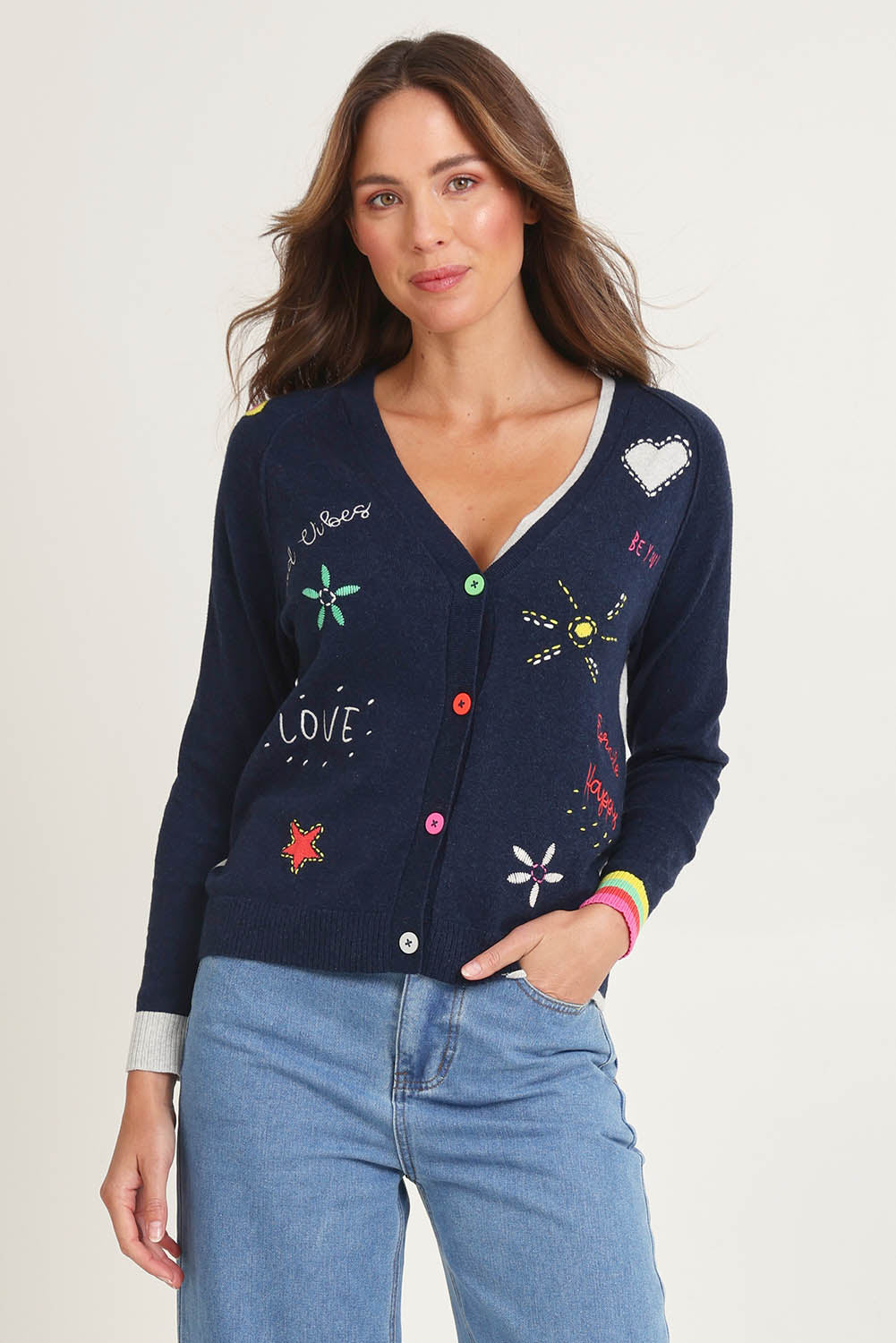 Good Energy Cotton Cashmere Cardi – Denim
