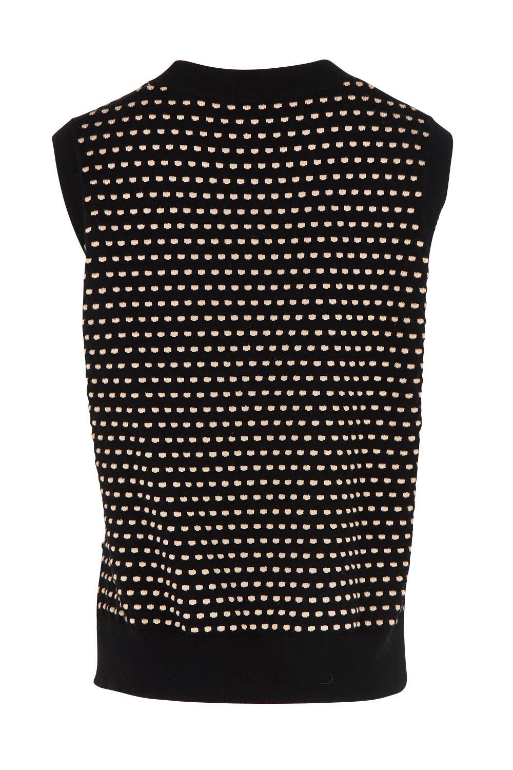 Textured Cotton Cashmere Tank Vest – Black