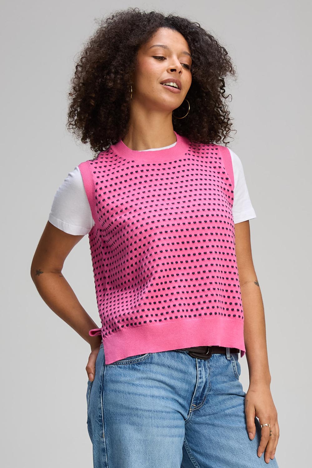 Textured Cotton Cashmere Tank Vest – Cosmos