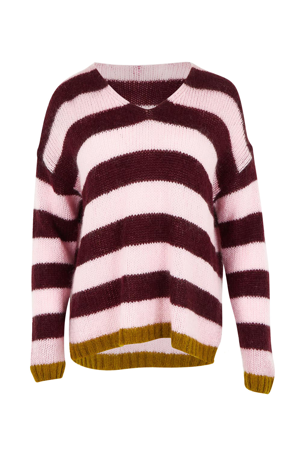 Cozy Kid Stripe V Crew – Sugarplum