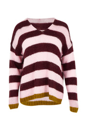 Cozy Kid Stripe V Crew – Sugarplum