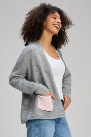 Bloom Back Wool Blend Cardi – Mink