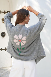 Bloom Back Wool Blend Cardi – Mink