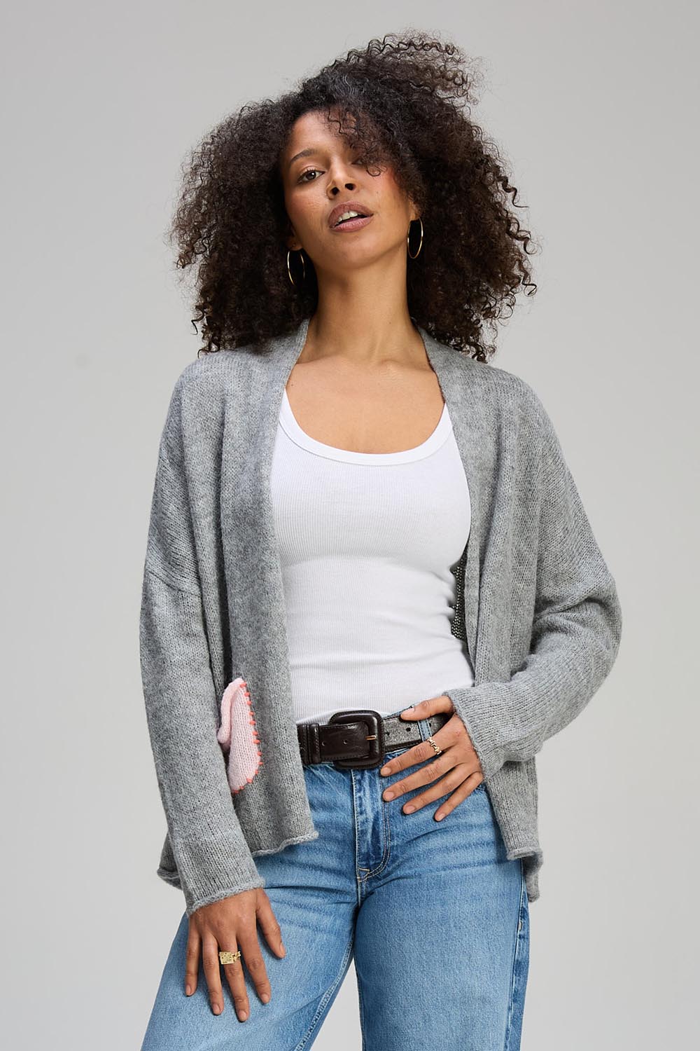 Bloom Back Wool Blend Cardi – Mink
