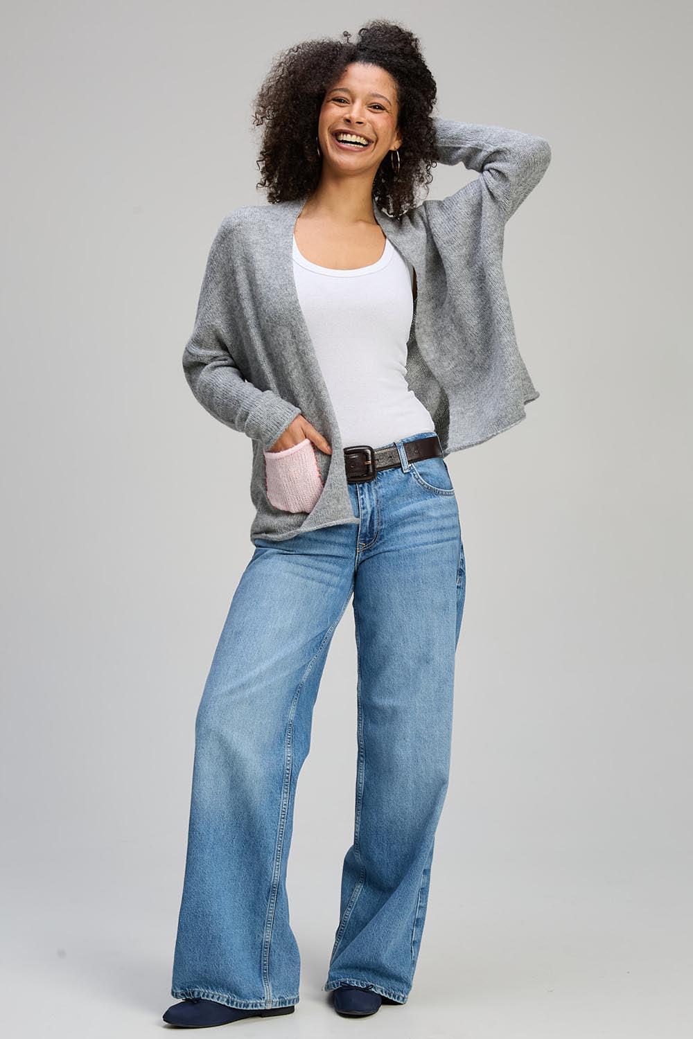 Bloom Back Wool Blend Cardi – Mink