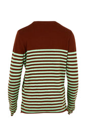 Detail Stripe Cotton Cashmere Crew Knit – Chestnut