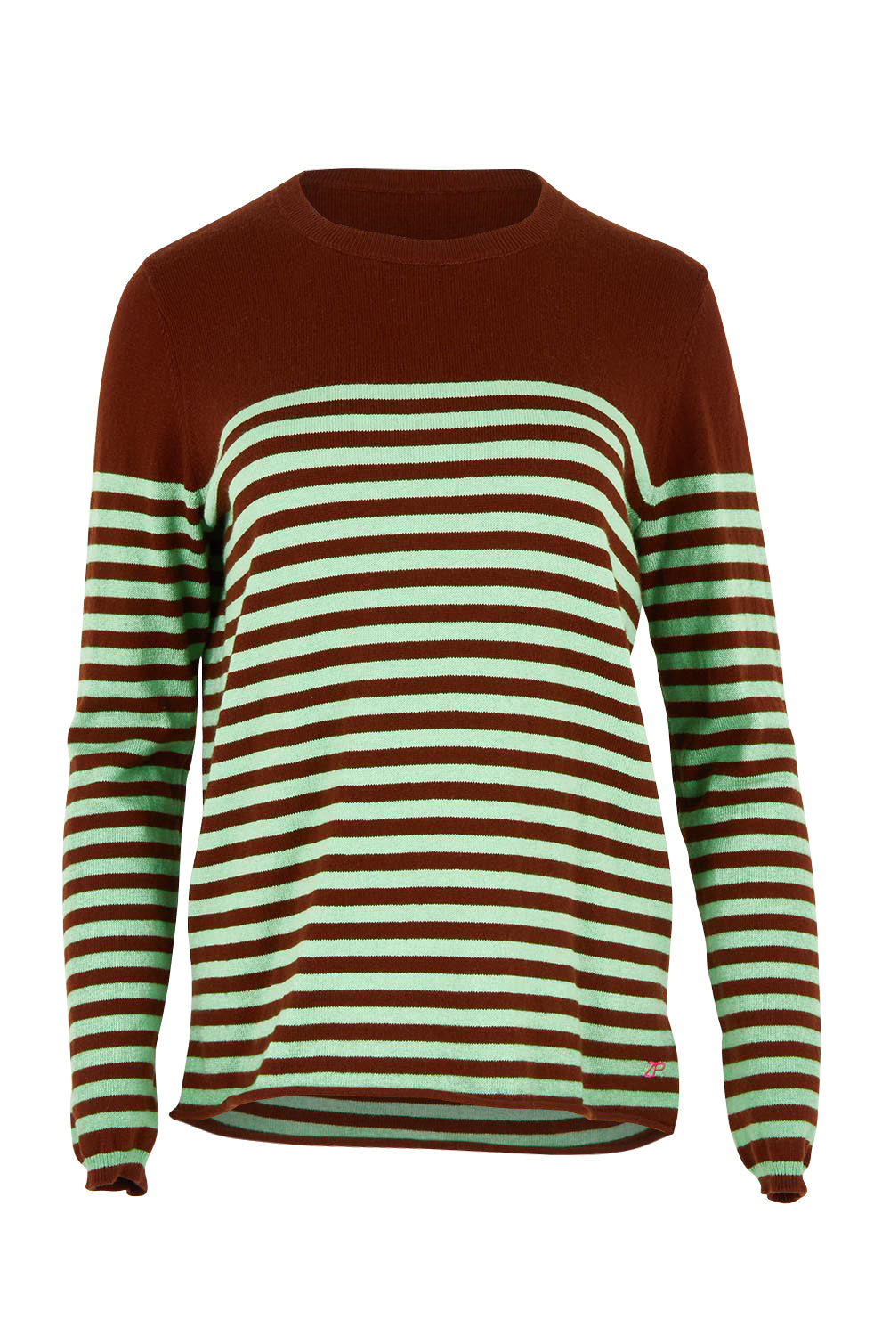 Detail Stripe Cotton Cashmere Crew Knit – Chestnut