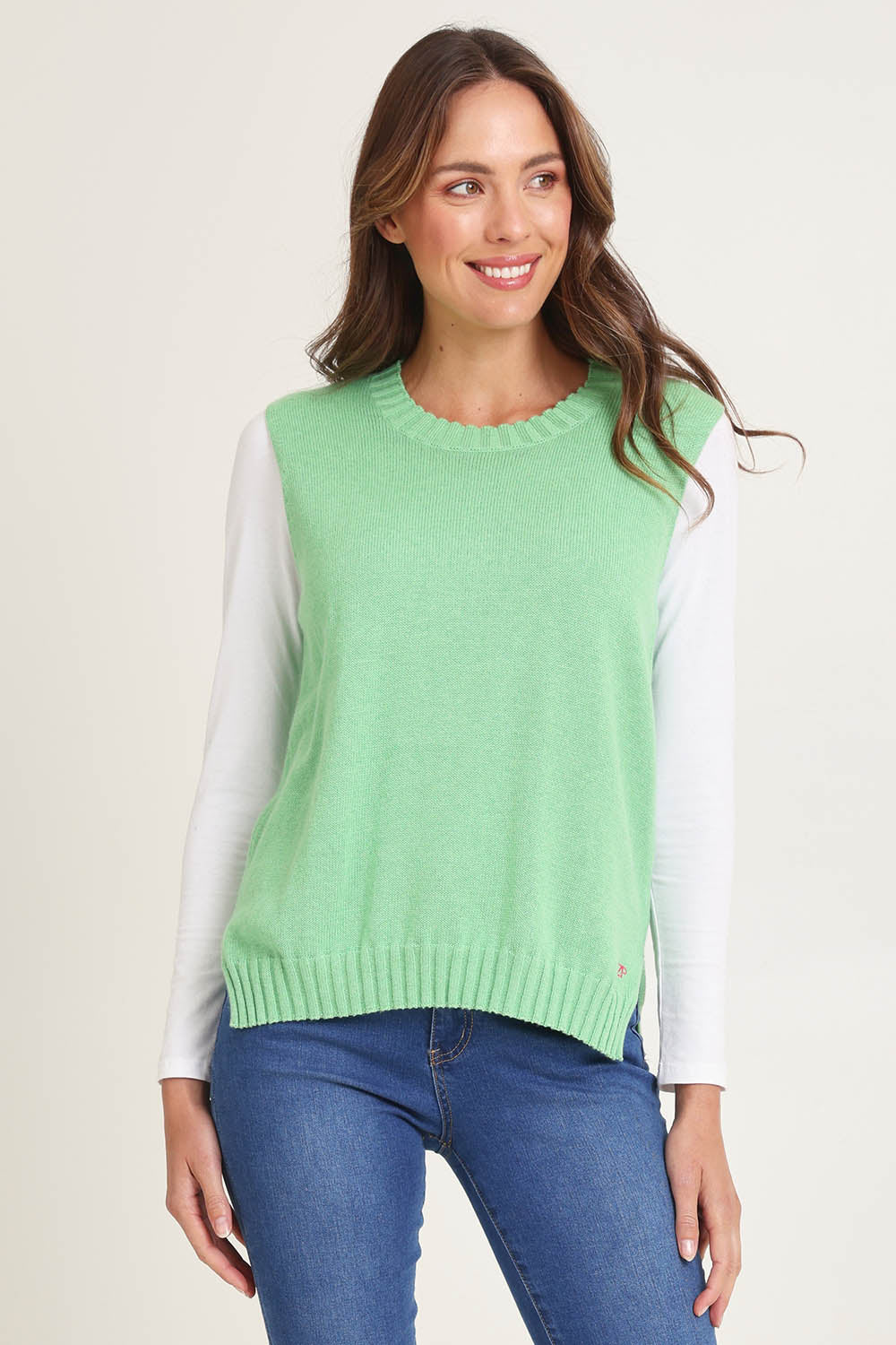 Essential Cotton Cashmere Vest – Basil