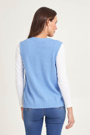 Essential Cotton Cashmere Vest – Blueberry