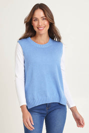 Essential Cotton Cashmere Vest – Blueberry