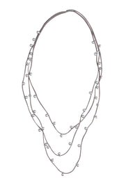 Product shot of the Emaline Multi Row Necklace in colour Silver (Metallics), from the front