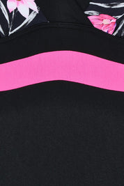 Product shot of the Square Back One Piece in colour Safari (Black), detail