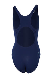 Product shot of the Cottesloe Powerback One Piece in colour Navy (Blue), from the back