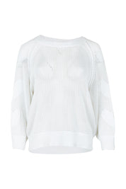 Product shot of the Hearts On My Sleeve Cotton Knit in colour White (White), from the front