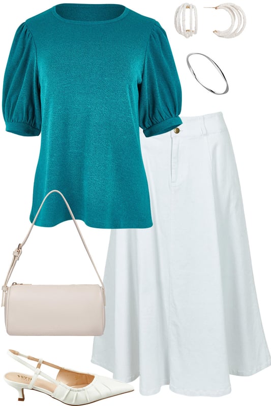 Outfit - Elegant Teal Harmony