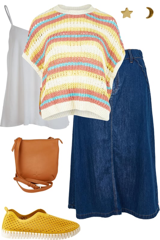 Outfit - Knit And Denim And Sherbert