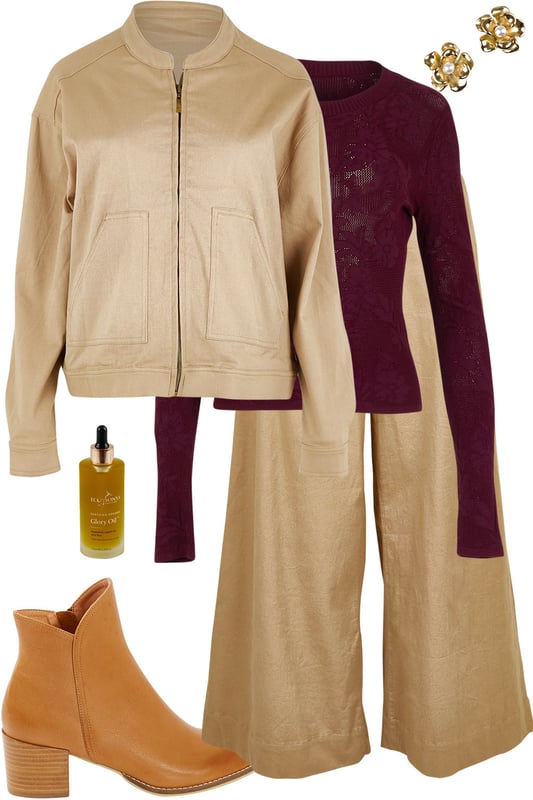 Outfit - Bordeaux And Sand