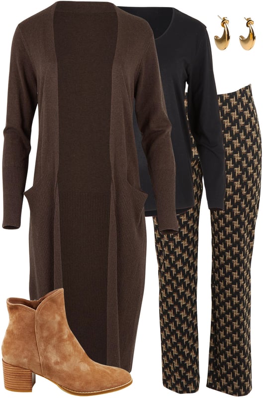 Outfit - Cocoa Layers And Pinwheel Print