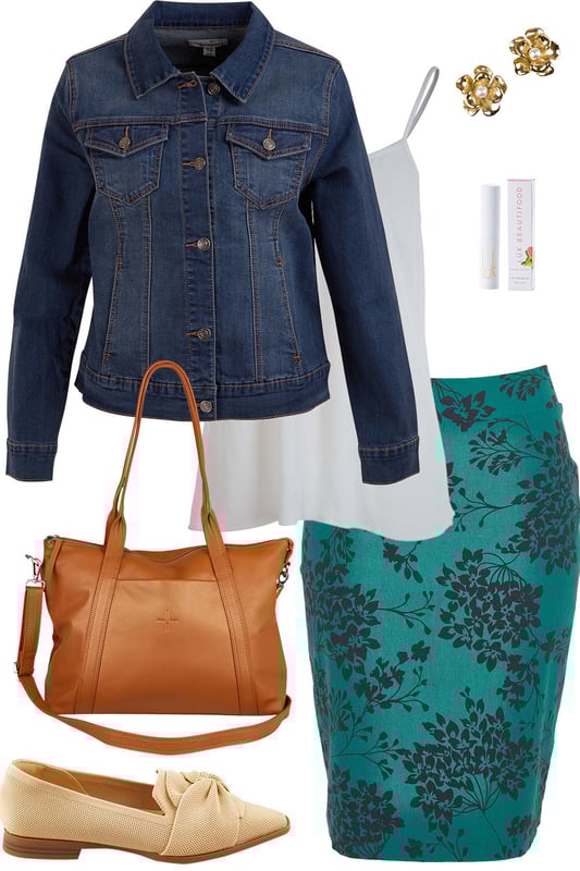 Outfit - Teal Tube Skirt But Style It Back