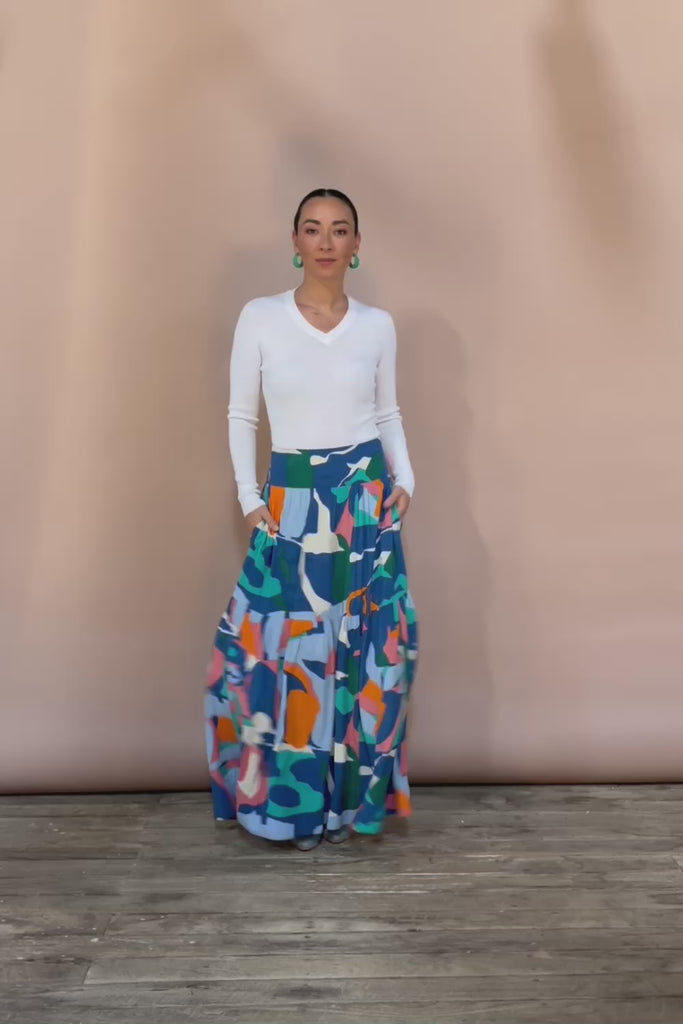 Ella Tiered Skirt - Marble