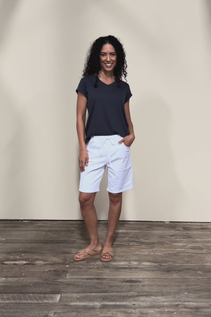Elements Manly Cotton Vee Tee - Navy