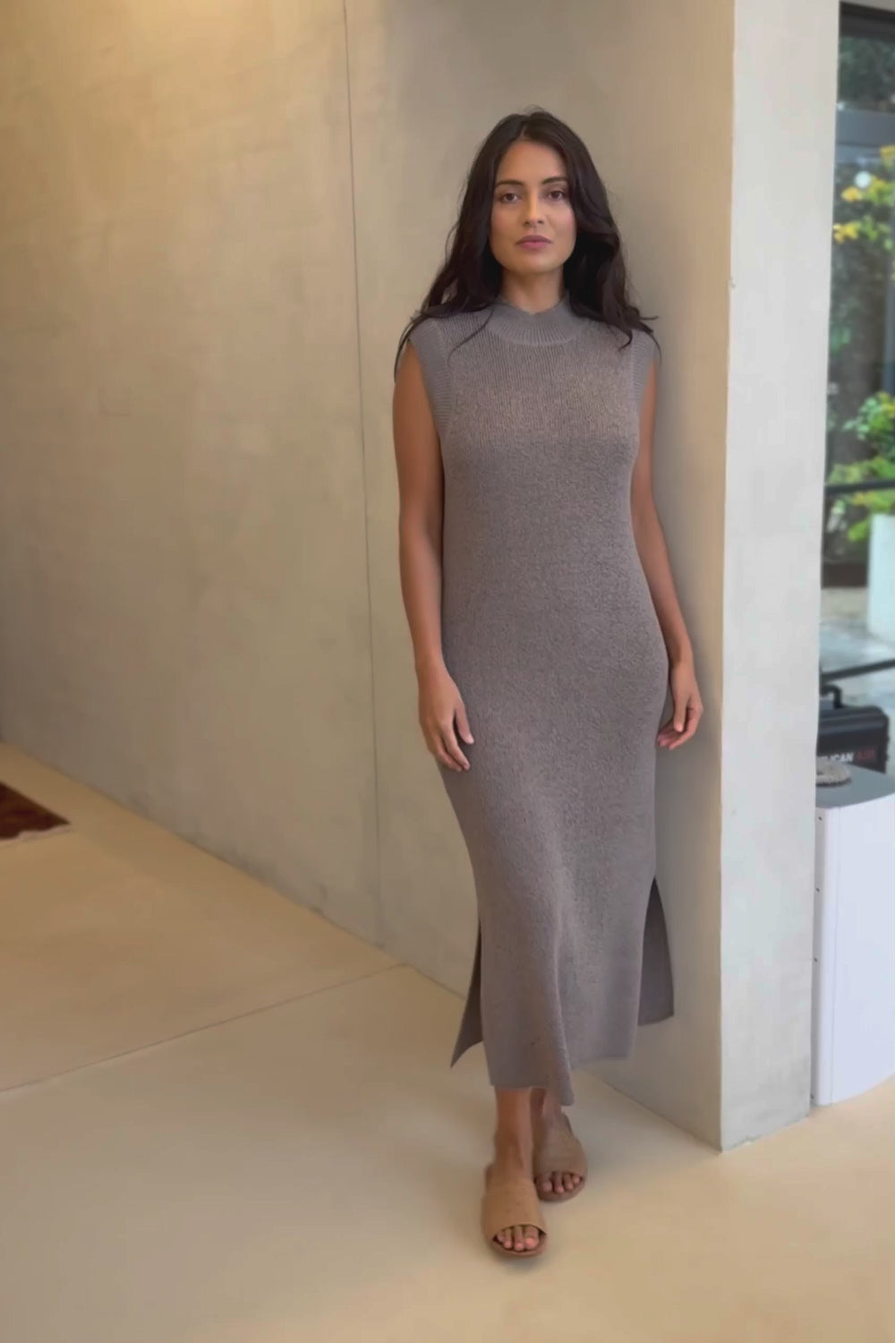 Cool Comfort Knit Maxi Dress - Earth