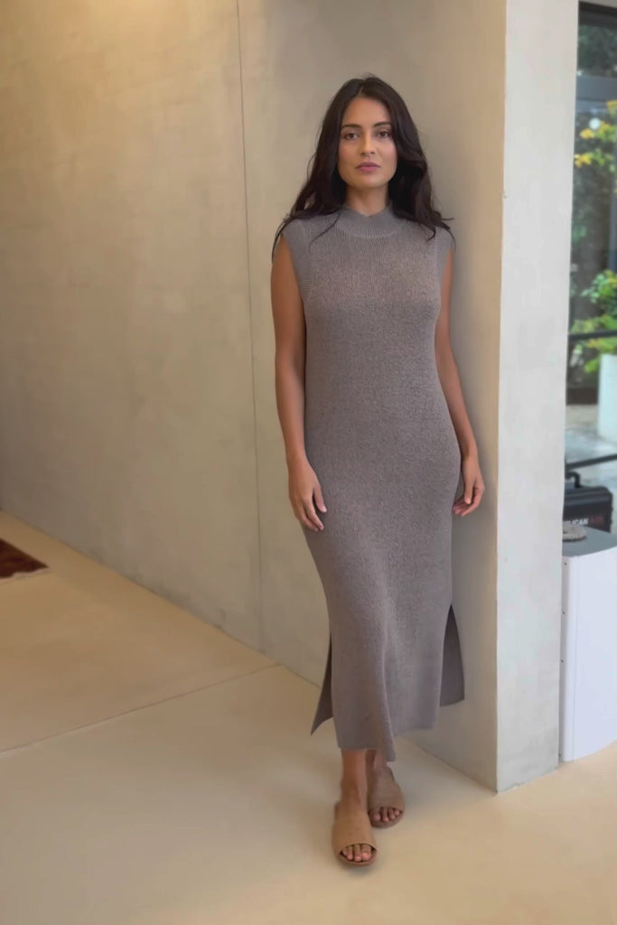 Cool Comfort Knit Maxi Dress - Earth