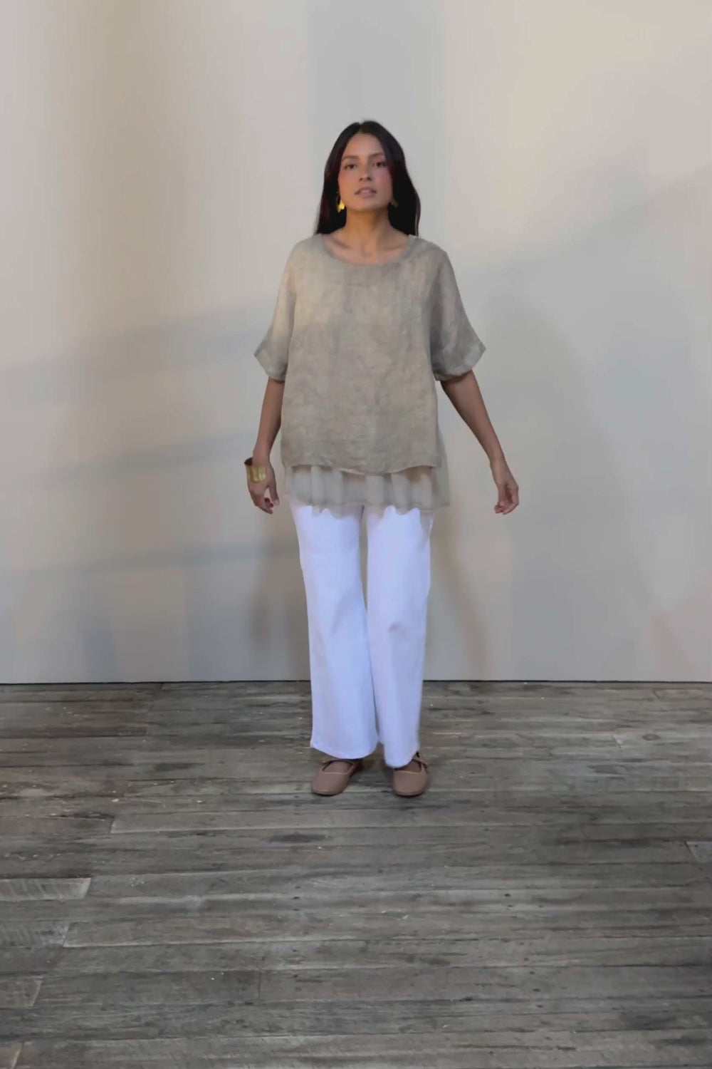 Layers Of Love Linen Overlay Top - Mocha