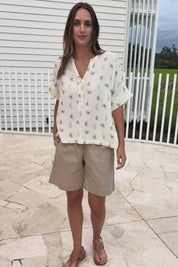 Grandpa And Me Fleur Cotton Top – Creamfleur