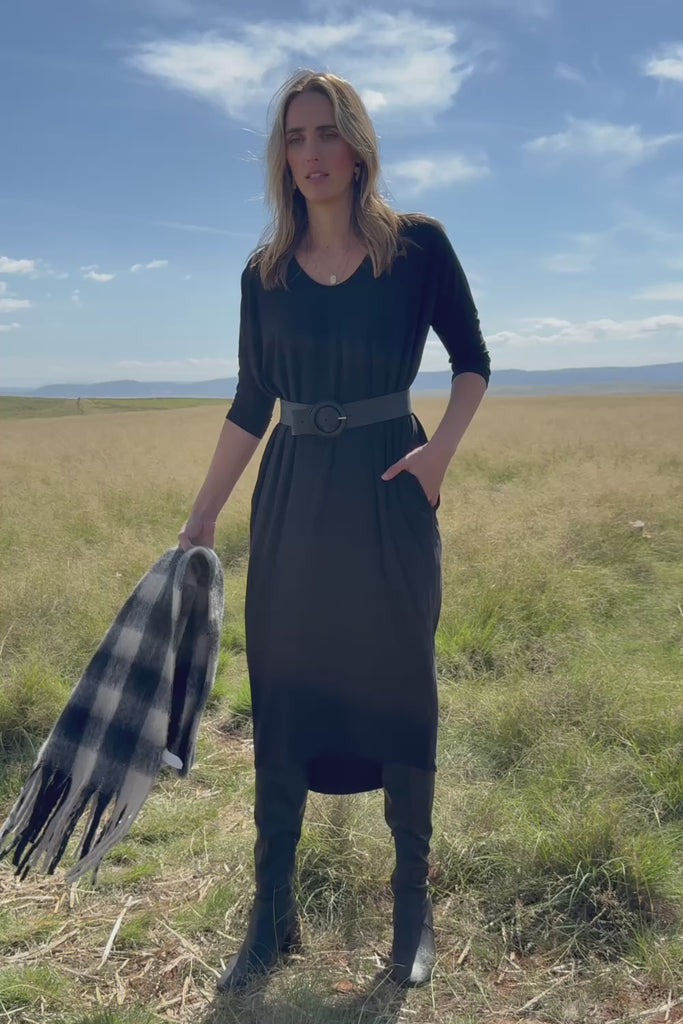 The Wanderer In Me Travel Dress - Black