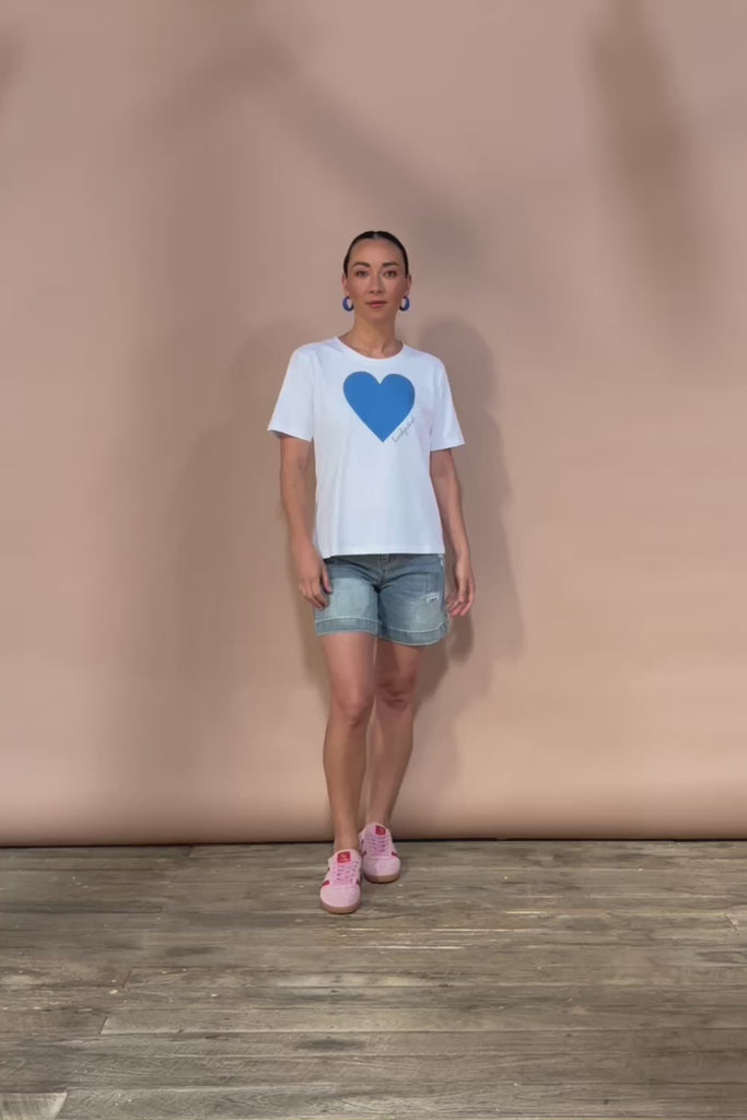 Mercerized Cotton Love Tee - Boldblue