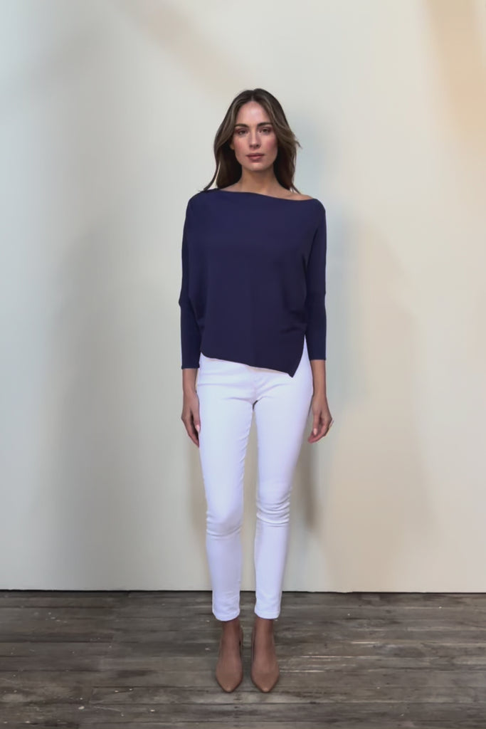 The Pleated Shoulder Knit – Indigoblue