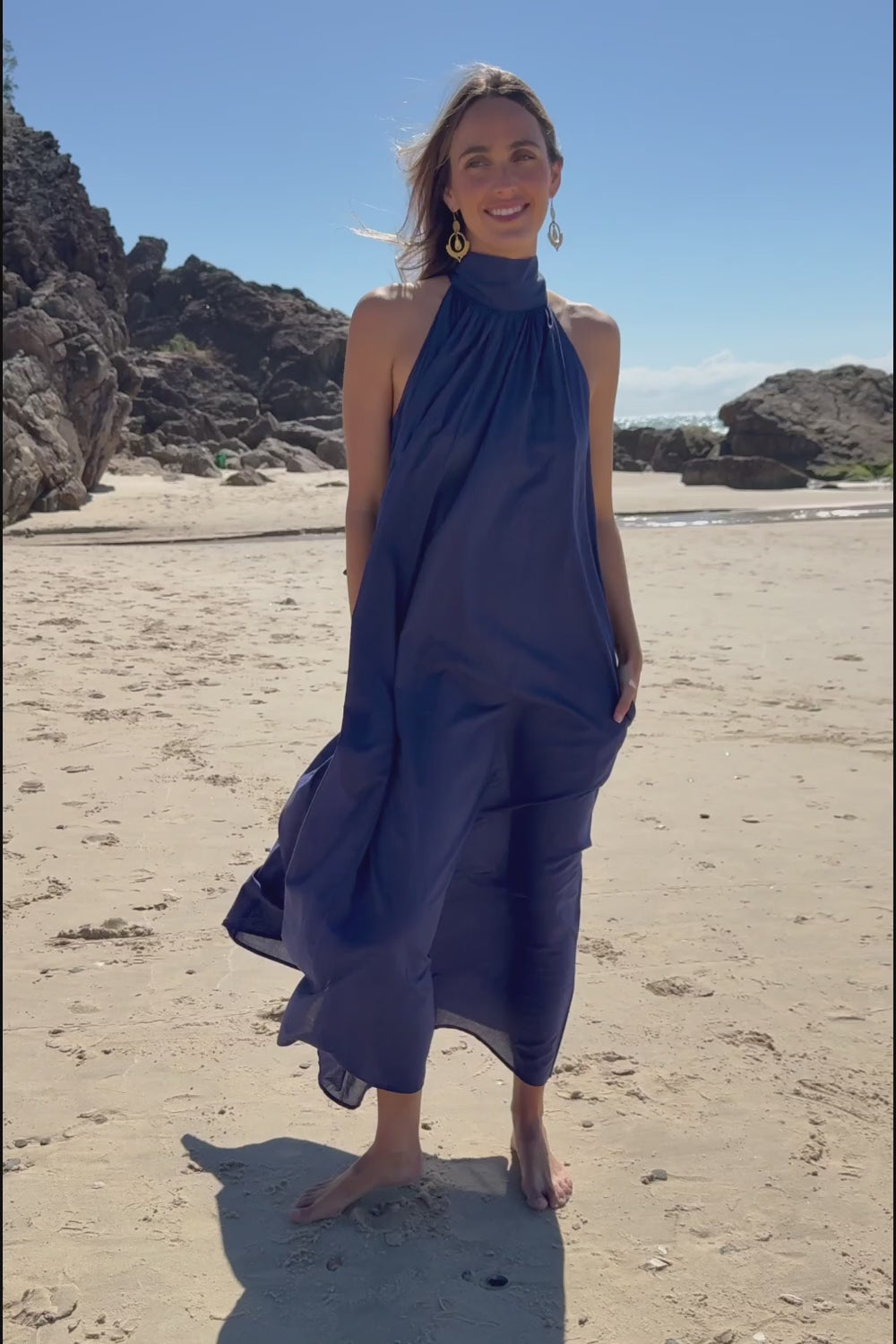 Dream Daze Cotton Maxi Dress - Deepblue