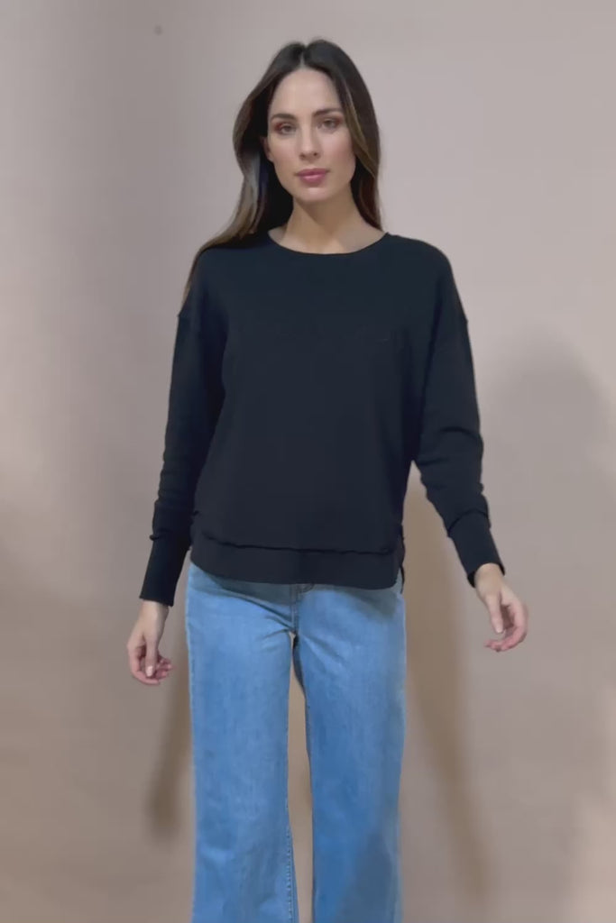 Elements Simplified Cotton Crew - Black