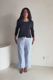 Cotton Seersucker Pyjama Pants – Bluewhite