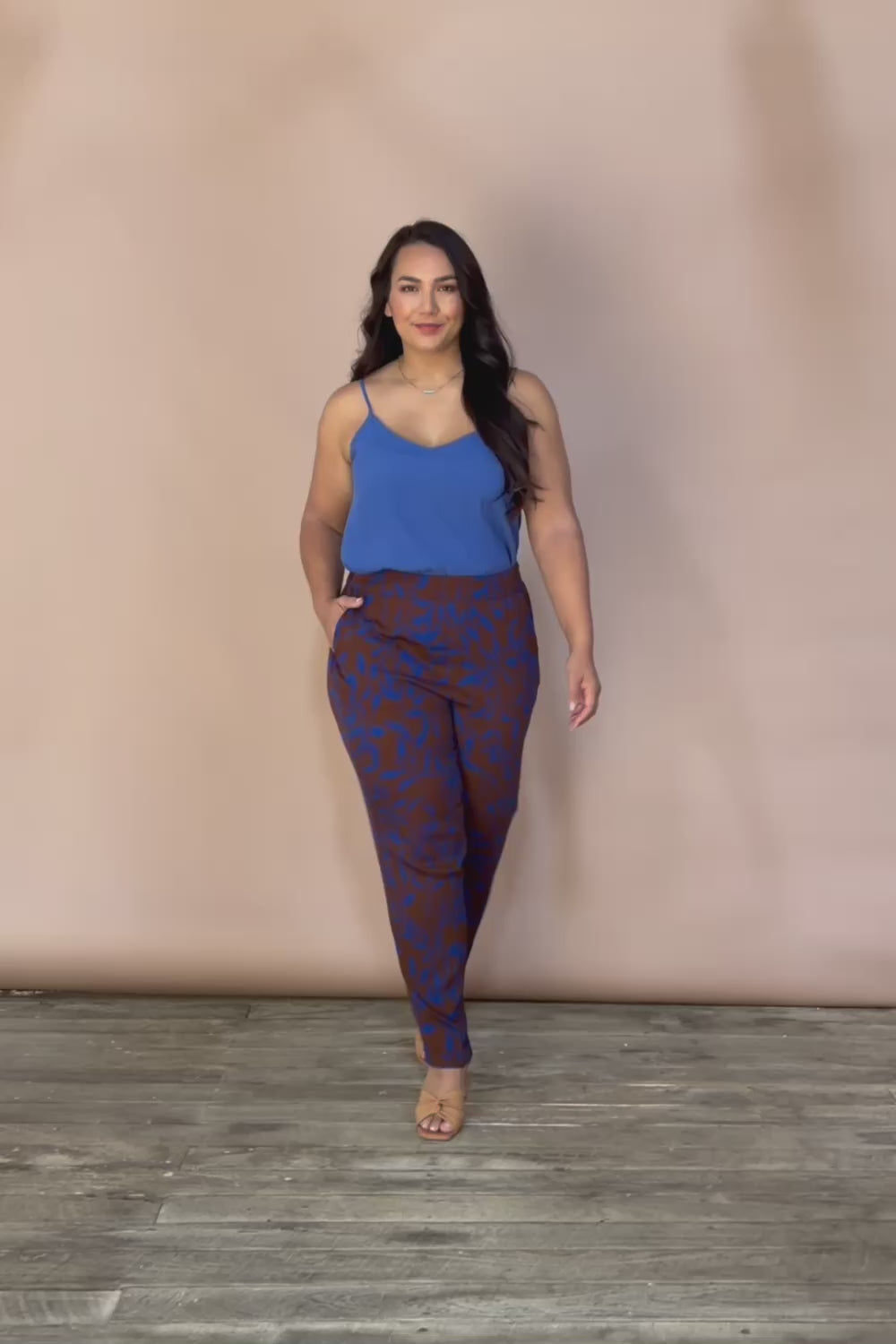 Belle Luxe Ecovero Printed Draped Pant - Cobaltcoco