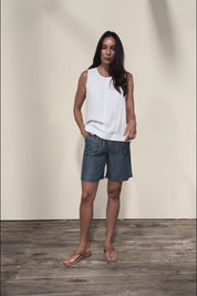 The Luxe Lyocell Pull On Shorts – Indigo
