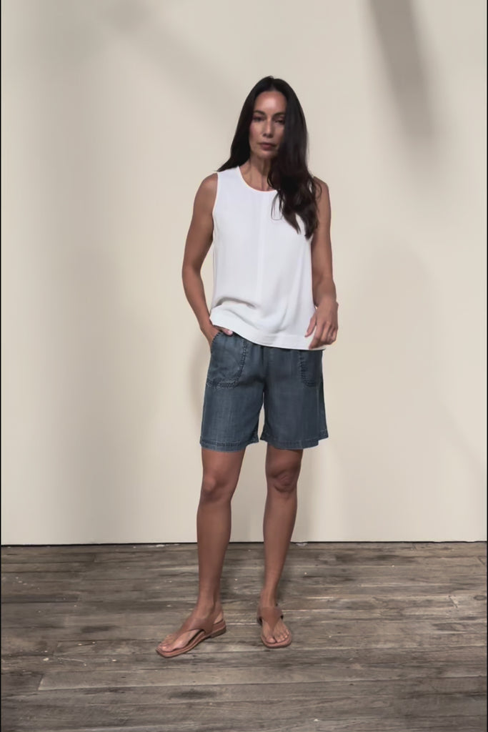 The Luxe Lyocell Pull On Shorts – Indigo