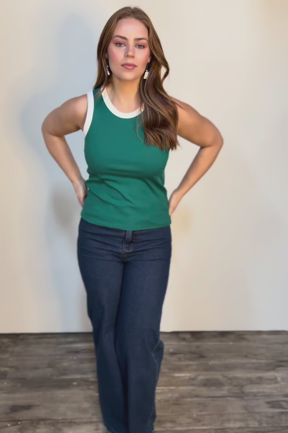Cotton Blend Tank Top – Green