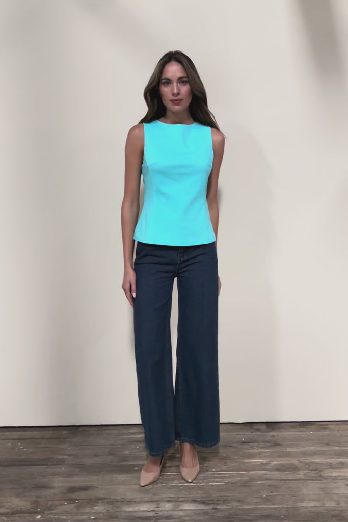 The Stretch Boat Neck Top – Aquablue