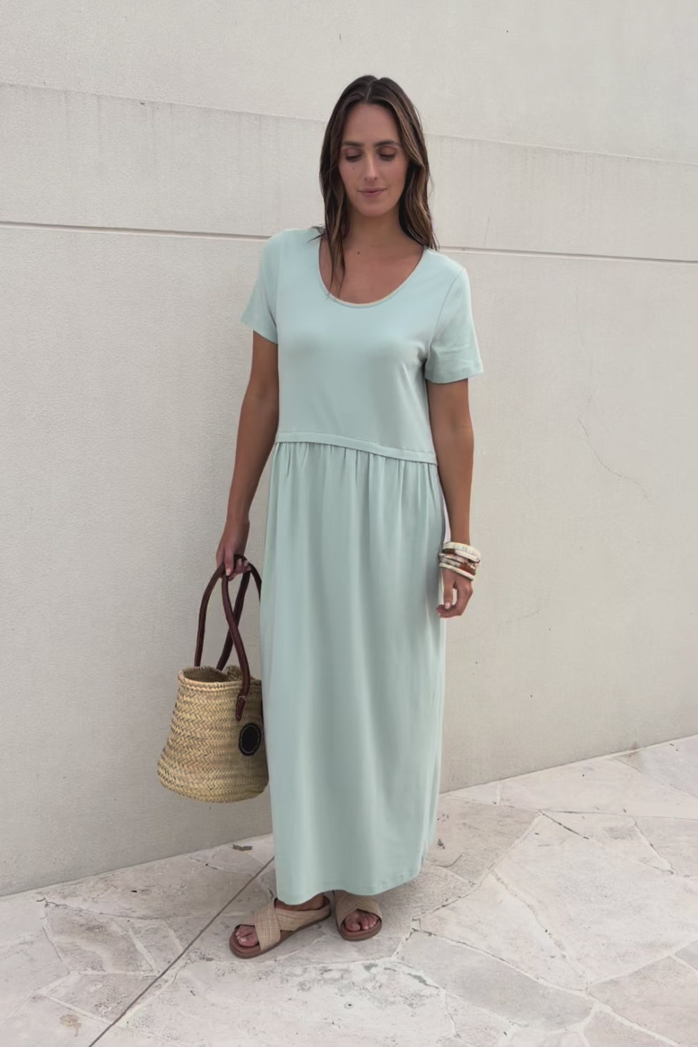 Casual Saturday Cotton Dress – Lightsage