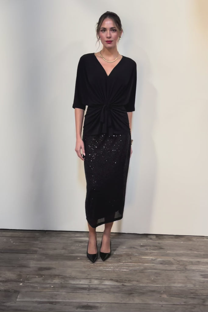 Reegan Sequin Skirt - Black