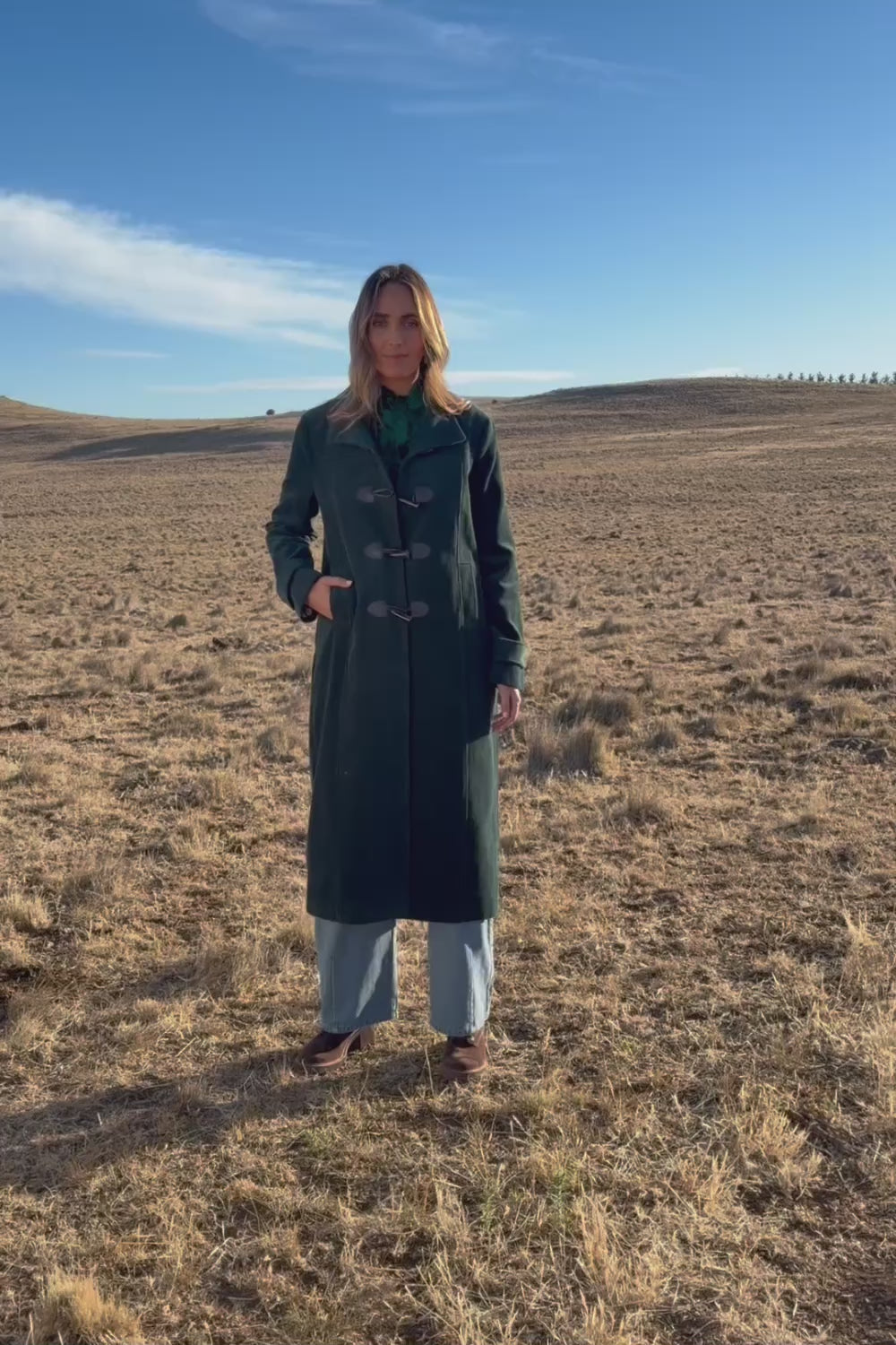 Winter Walk Longline Cord Duffle Coat - Jade