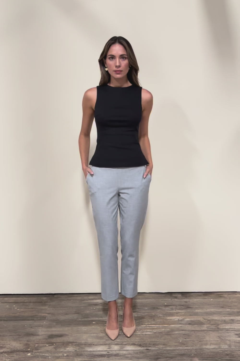 The Stretch Boat Neck Top – Black