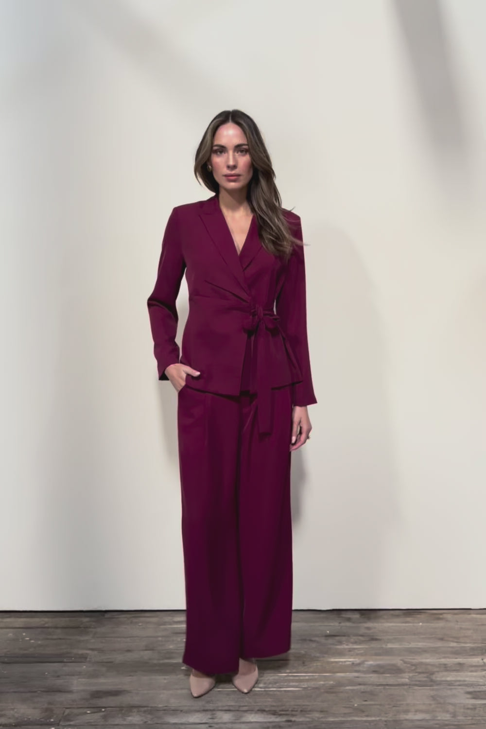 The Soft Suiting Lined Blazer – Burgundy