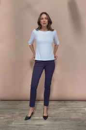 The Bamboo Boat Neck Top - Snow