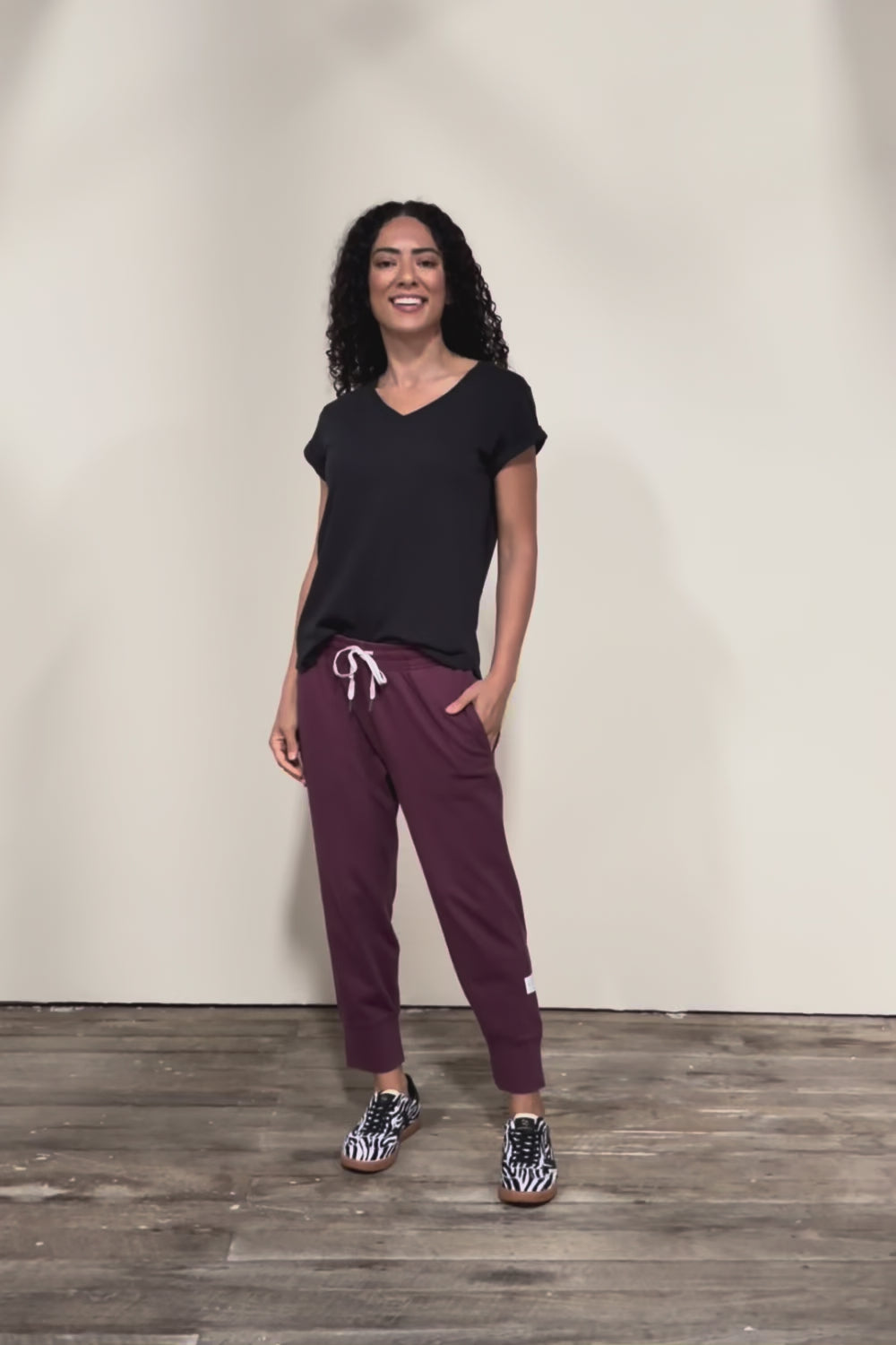 Fundamental Pima Cotton Vee Tee - Black